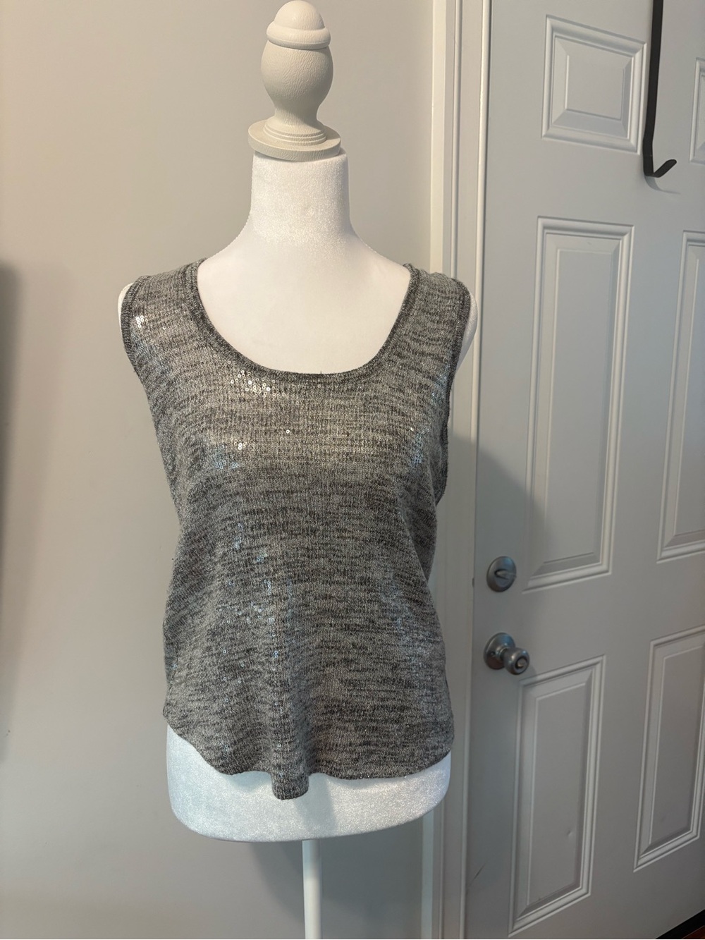 Anthropologie Gray Knit Sleeveless Tank